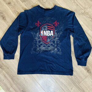 Vintage NBA Sweatshirt Youth XL Basketball Long Sleeve Blue NBA Elevation‎